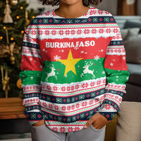 Christmas Burkina Faso Kid Ugly Christmas Sweater Reindeer Star Design - Wonder Print Shop