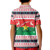 Christmas Burkina Faso Kid Polo Shirt Reindeer Star Design - Wonder Print Shop