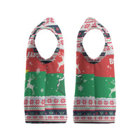 Christmas Burkina Faso Christmas Knitted V-Neck Vest Reindeer Star Design - Wonder Print Shop