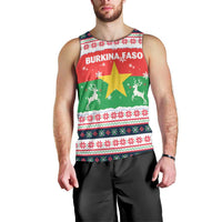 Christmas Burkina Faso Men Tank Top Reindeer Star Design - Wonder Print Shop