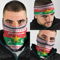 Christmas Burkina Faso Neck Gaiter Reindeer Star Design - Wonder Print Shop