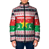 Christmas Burkina Faso Padded Jacket Reindeer Star Design - Wonder Print Shop