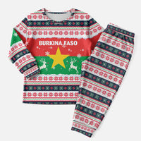 Christmas Burkina Faso Christmas Pajama Set Reindeer Star Design - Wonder Print Shop