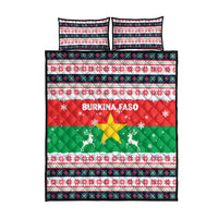 Christmas Burkina Faso Quilt Bed Set Reindeer Star Design - Wonder Print Shop