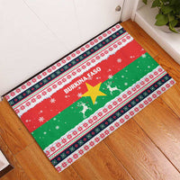 Christmas Burkina Faso Rubber Doormat Reindeer Star Design - Wonder Print Shop
