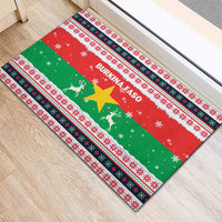 Christmas Burkina Faso Rubber Doormat Reindeer Star Design - Wonder Print Shop