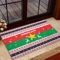 Christmas Burkina Faso Rubber Doormat Reindeer Star Design - Wonder Print Shop