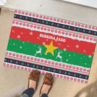 Christmas Burkina Faso Rubber Doormat Reindeer Star Design - Wonder Print Shop