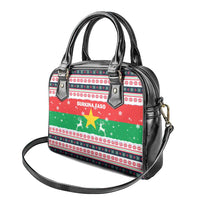 Christmas Burkina Faso Shoulder Handbag Reindeer Star Design - Wonder Print Shop