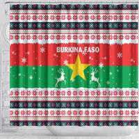 Christmas Burkina Faso Shower Curtain Reindeer Star Design - Wonder Print Shop