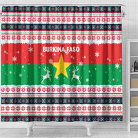 Christmas Burkina Faso Shower Curtain Reindeer Star Design - Wonder Print Shop