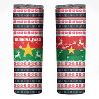 Christmas Burkina Faso Skinny Tumbler Reindeer Star Design - Wonder Print Shop