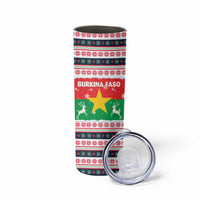 Christmas Burkina Faso Skinny Tumbler Reindeer Star Design - Wonder Print Shop