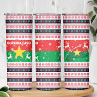 Christmas Burkina Faso Skinny Tumbler Reindeer Star Design - Wonder Print Shop