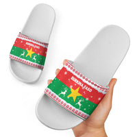 Christmas Burkina Faso Slide Sandals Reindeer Star Design - Wonder Print Shop