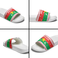 Christmas Burkina Faso Slide Sandals Reindeer Star Design - Wonder Print Shop