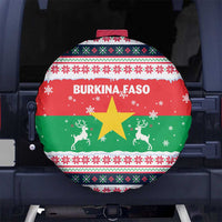 Christmas Burkina Faso Spare Tire Cover Reindeer Star Design - Wonder Print Shop