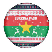 Christmas Burkina Faso Spare Tire Cover Reindeer Star Design - Wonder Print Shop