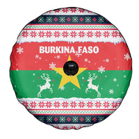 Christmas Burkina Faso Spare Tire Cover Reindeer Star Design - Wonder Print Shop