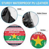 Christmas Burkina Faso Spare Tire Cover Reindeer Star Design - Wonder Print Shop