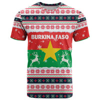 Christmas Burkina Faso T Shirt Reindeer Star Design - Wonder Print Shop