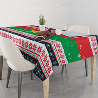 Christmas Burkina Faso Tablecloth Reindeer Star Design - Wonder Print Shop