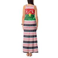 Christmas Burkina Faso Tank Maxi Dress Reindeer Star Design - Wonder Print Shop