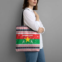 Christmas Burkina Faso Tote Bag Reindeer Star Design - Wonder Print Shop