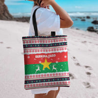Christmas Burkina Faso Tote Bag Reindeer Star Design - Wonder Print Shop