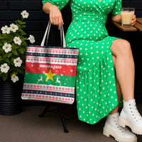 Christmas Burkina Faso Tote Bag Reindeer Star Design - Wonder Print Shop