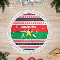 Christmas Burkina Faso Tree Skirt Reindeer Star Design - Wonder Print Shop