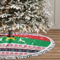 Christmas Burkina Faso Tree Skirt Reindeer Star Design - Wonder Print Shop