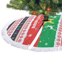Christmas Burkina Faso Tree Skirt Reindeer Star Design - Wonder Print Shop