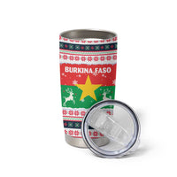 Christmas Burkina Faso Tumbler Cup Reindeer Star Design - Wonder Print Shop