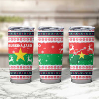 Christmas Burkina Faso Tumbler Cup Reindeer Star Design - Wonder Print Shop