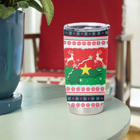Christmas Burkina Faso Tumbler Cup Reindeer Star Design - Wonder Print Shop