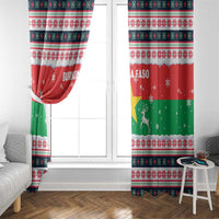Christmas Burkina Faso Window Curtain Reindeer Star Design - Wonder Print Shop