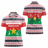 Christmas Burkina Faso Women Polo Shirt Reindeer Star Design - Wonder Print Shop