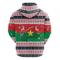 Christmas Burkina Faso Zip Hoodie Reindeer Star Design - Wonder Print Shop