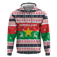 Christmas Burkina Faso Zip Hoodie Reindeer Star Design - Wonder Print Shop