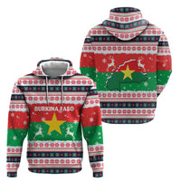 Christmas Burkina Faso Zip Hoodie Reindeer Star Design - Wonder Print Shop