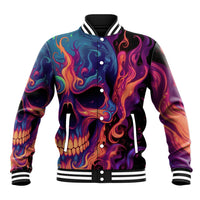 Colorful Fire Skull Baseball Jacket I'm not rude i just have the balls to say what everyone else is Thingking - Wonder Print Shop
