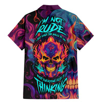 Colorful Fire Skull Family Matching Mermaid Dress and Hawaiian Shirt I'm not rude i just have the balls to say what everyone else is Thingking - Wonder Print Shop