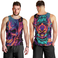 Colorful Fire Skull Men Tank Top I'm not rude i just have the balls to say what everyone else is Thingking - Wonder Print Shop