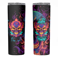 Colorful Fire Skull Skinny Tumbler I'm not rude i just have the balls to say what everyone else is Thingking - Wonder Print Shop