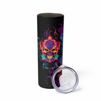 Colorful Fire Skull Skinny Tumbler I'm not rude i just have the balls to say what everyone else is Thingking - Wonder Print Shop