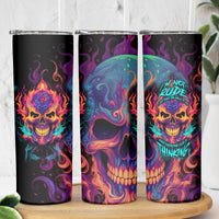 Colorful Fire Skull Skinny Tumbler I'm not rude i just have the balls to say what everyone else is Thingking - Wonder Print Shop