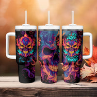 Colorful Fire Skull Tumbler With Handle I'm not rude i just have the balls to say what everyone else is Thingking - Wonder Print Shop