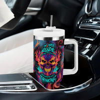 Colorful Fire Skull Tumbler With Handle I'm not rude i just have the balls to say what everyone else is Thingking - Wonder Print Shop