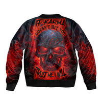 Horror Skull Bomber Jacket If Karma Doesn't Hit You Trust me I Will - Wonder Print Shop